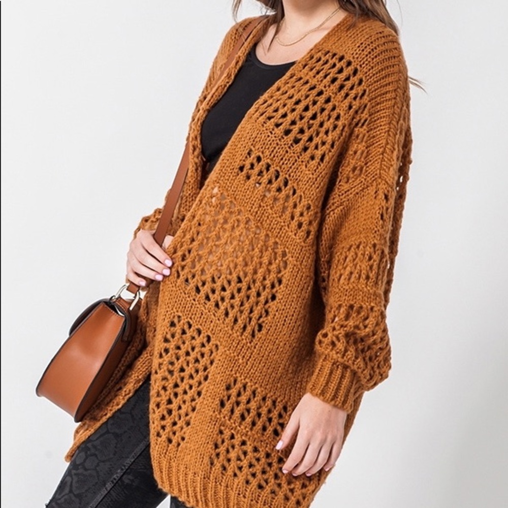 ♦️Oversized Relaxing Open Front Sweater - Picture 3 of 6